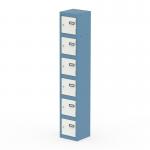 Qube Locker 6 Door 1800mm High Pastel Blue And Satin White QS2260