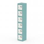 Qube Locker 6 Door 1800mm High Pastel Turquoise And Satin White QS2261