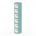 A sleek and modern locker unit with 6 doors, standing at 1800mm high. The vibrant pastel turquoise color contrasts nicely with the subtle satin white finish, giving this locker a contemporary look. Perfect for any workspace or storage area.