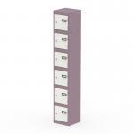 Qube Locker 6 Door 1800mm High Pastel Violet And Satin White QS2262