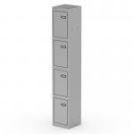 Qube Locker 4 Door 1800mm High Silver QS2268