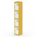 Qube Locker 4 Door 1800mm High Lemon Yellow And Satin White QS2281