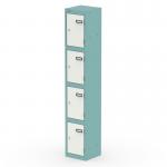 Qube Locker 4 Door 1800mm High Pastel Turquoise And Satin White QS2283