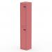 This image shows a sleek and compact silver locker with two doors, standing at 1800mm high. The locker has a unique antique pink color, adding a touch of elegance to any space. Its clean design and modern look make it perfect for organizing personal items.