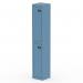 The Silverline Lockers Qube Locker has a sleek design with a 2-door configuration and a vibrant pastel blue color. Standing 1800mm tall, its a practical and stylish storage solution for any space. The doors have built-in handles and a secure locking mechanism for added convenience and peace of mind.
