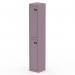The Silverline Lockers Qube Locker 2 Door stands tall at 1800mm and features a charming pastel violet color. It has a clean and modern design with two doors, providing ample storage for personal items. Its sleek appearance adds a pop of color to any space.