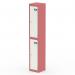 A photo of the Silverline Lockers Qube Locker 2 Door 1800mm High in Antique Pink and Satin White features a sleek and modern design with two spacious storage compartments. The colorful panels add a pop of style while the white accents create a clean, polished look. The locker stands at 1800mm high, providing ample storage space for personal items.