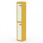 Qube Locker 2 Door 1800mm High Lemon Yellow And Satin White QS2303