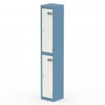 Qube Locker 2 Door 1800mm High Pastel Blue And Satin White QS2304