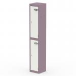Qube Locker 2 Door 1800mm High Pastel Violet And Satin White QS2306