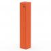 This image shows the Silverline Lockers Qube Locker with one door, standing at a height of 1800mm. The locker is a vibrant sienna orange color and is designed with a modern, sleek appearance. It is a perfect storage solution for any space.
