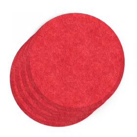 Sch! Acoustic Wall Tile - Set of 4 - Bevelled Edge - Circle - Poppy Red SCH00242
