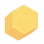 Sch! Acoustic Wall Tile - Set of 4 - Bevelled Edge - Hexagon - Buttercup Yellow SCH00251