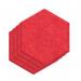 Sch! Acoustic Wall Tile - Set of 4 - Bevelled Edge - Hexagon - Poppy Red SCH00252