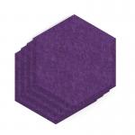 Sch! Acoustic Wall Tile - Set of 4 - Bevelled Edge - Hexagon - Plum Purple SCH00253