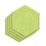 Sch! Acoustic Wall Tile - Set of 4 - Bevelled Edge - Hexagon - Lime Green SCH00254