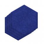 Sch! Acoustic Wall Tile - Set of 4 - Bevelled Edge - Hexagon - Cobalt Blue SCH00255