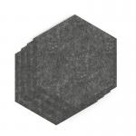 Sch! Acoustic Wall Tile - Set of 4 - Bevelled Edge - Hexagon - Graphite Charcoal SCH00257
