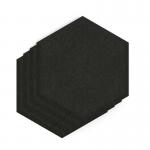 Sch! Acoustic Wall Tile - Set of 4 - Bevelled Edge - Hexagon - Raven Black SCH00258