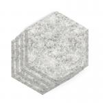 Sch! Acoustic Wall Tile - Set of 4 - Bevelled Edge - Hexagon - Pebble Light Grey SCH00259
