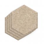 Sch! Acoustic Wall Tile - Set of 4 - Bevelled Edge - Hexagon - Oatmeal Beige SCH00260