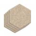 Sch! Acoustic Wall Tile - Set of 4 - Bevelled Edge - Hexagon - Oatmeal Beige SCH00260