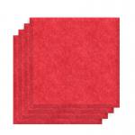 Sch! Acoustic Wall Tile - Set of 4 - Bevelled Edge - Square - Poppy Red SCH00262