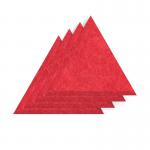 Sch! Acoustic Wall Tile - Set of 4 - Bevelled Edge - Triangle - Poppy Red SCH00272
