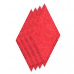 Sch! Acoustic Wall Tile - Set of 4 - Bevelled Edge - Diamond - Poppy Red SCH00282