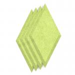 Sch! Acoustic Wall Tile - Set of 4 - Bevelled Edge - Diamond - Lime Green SCH00284