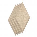 Sch! Acoustic Wall Tile - Set of 4 - Bevelled Edge - Diamond - Oatmeal Beige SCH00290