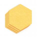 Sch! Acoustic Wall Tile - Set of 4 - Square Edge - Hexagon - Buttercup Yellow SCH00301
