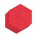 Sch! Acoustic Wall Tile - Set of 4 - Square Edge - Hexagon - Poppy Red SCH00302