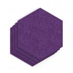 Sch! Acoustic Wall Tile - Set of 4 - Square Edge - Hexagon - Plum Purple SCH00303