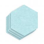 Sch! Acoustic Wall Tile - Set of 4 - Square Edge - Hexagon - Sky Light Blue SCH00306