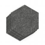 Sch! Acoustic Wall Tile - Set of 4 - Square Edge - Hexagon - Graphite Charcoal SCH00307