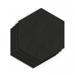 Sch! Acoustic Wall Tile - Set of 4 - Square Edge - Hexagon - Raven Black SCH00308