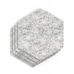 Sch! Acoustic Wall Tile - Set of 4 - Square Edge - Hexagon - Pebble Light Grey SCH00309