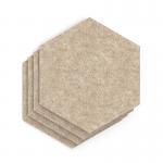 Sch! Acoustic Wall Tile - Set of 4 - Square Edge - Hexagon - Oatmeal Beige SCH00310