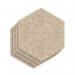 Sch! Acoustic Wall Tile - Set of 4 - Square Edge - Hexagon - Oatmeal Beige SCH00310