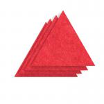 Sch! Acoustic Wall Tile - Set of 4 - Square Edge - Triangle - Poppy Red SCH00322