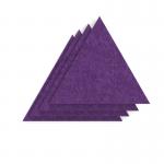 Sch! Acoustic Wall Tile - Set of 4 - Square Edge - Triangle - Plum Purple SCH00323
