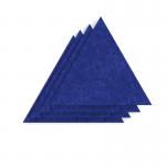 Sch! Acoustic Wall Tile - Set of 4 - Square Edge - Triangle - Cobalt Blue SCH00325