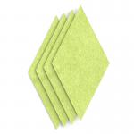 Sch! Acoustic Wall Tile - Set of 4 - Square Edge - Diamond - Lime Green SCH00334