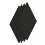 Sch! Acoustic Wall Tile - Set of 4 - Square Edge - Diamond - Raven Black SCH00338
