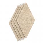 Sch! Acoustic Wall Tile - Set of 4 - Square Edge - Diamond - Oatmeal Beige SCH00340