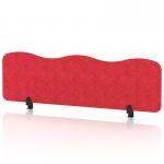 Sch! Acoustic Desktop Screen - Wave - 1400 x 400mm - Poppy Red SCH00492