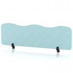 Sch! Acoustic Desktop Screen - Wave - 1400 x 400mm - Sky Light Blue SCH00496