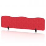 Sch! Acoustic Desktop Screen - Wave - 1600 x 400mm - Poppy Red SCH00502