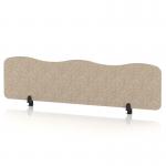 Sch! Acoustic Desktop Screen - Wave - 1600 x 400mm - Oatmeal Beige SCH00510